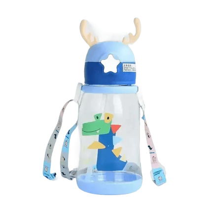 Blue Dinosaur Antler Kids Water Sippy Cup for Kids Creative Cartoon