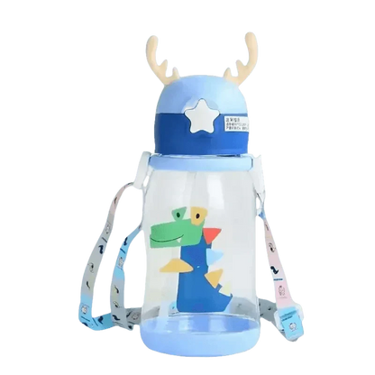 Blue Dinosaur Antler Kids Water Sippy Cup for Kids Creative Cartoon