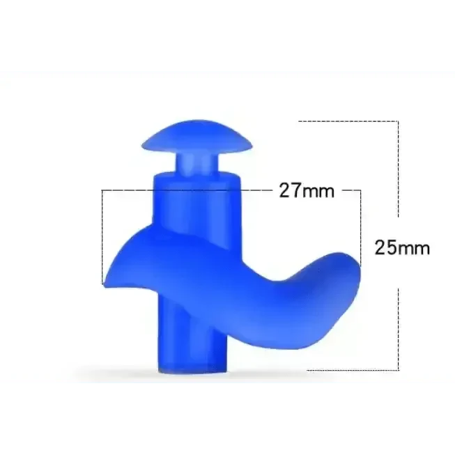 Blue Silicone Water Sports Earplugs Hypoallergenic