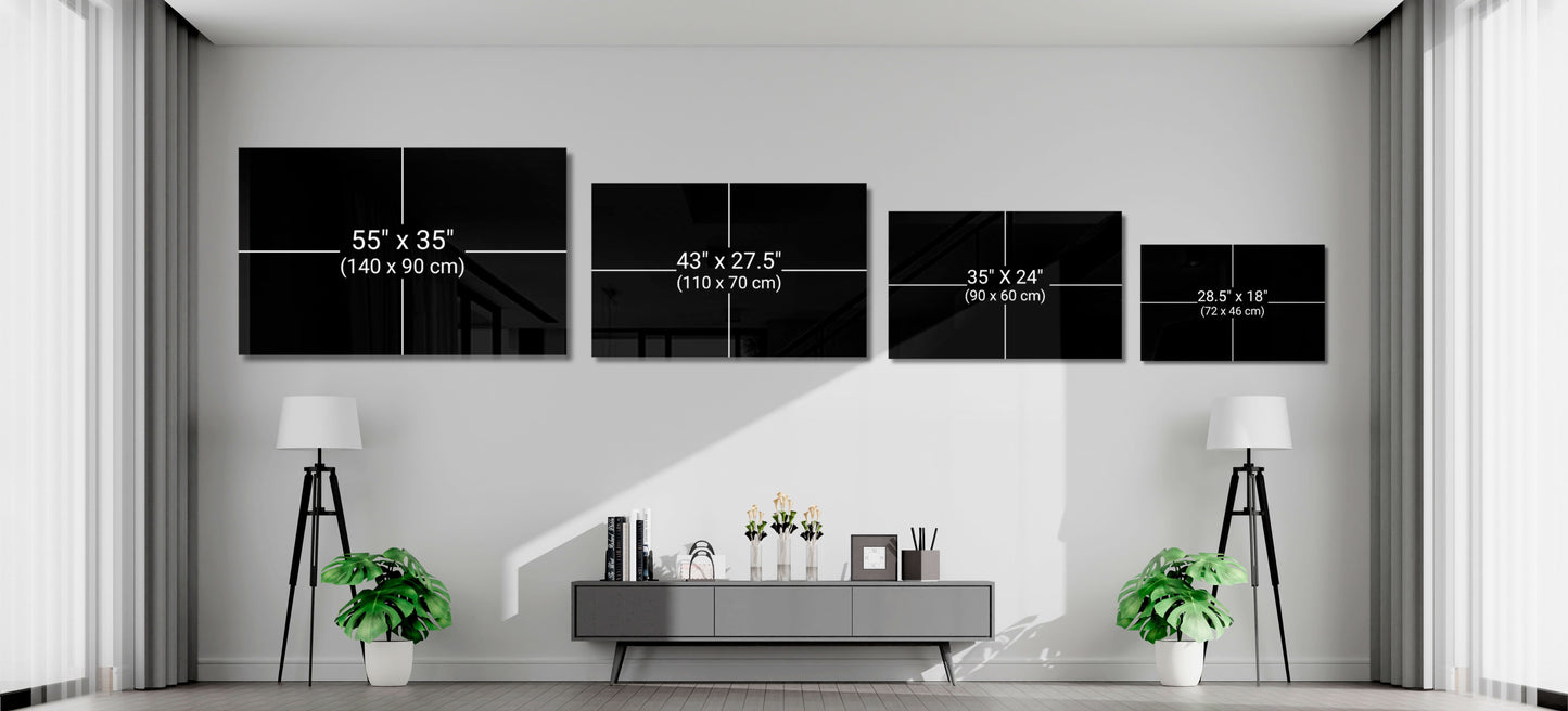 Green Dandelion Glass Wall Art